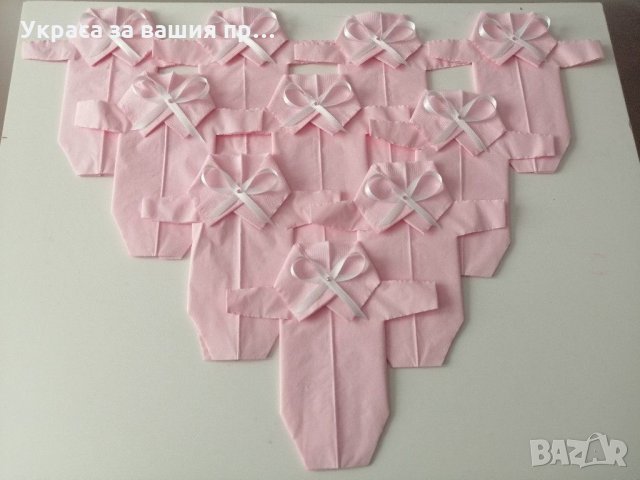 Салфетки боди за бебешка погача розово 