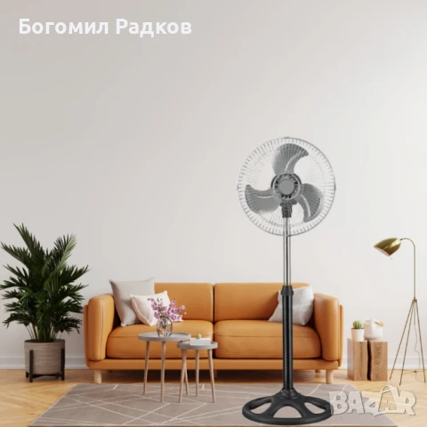 Вентилатор Rosberg, 45W, 30 см, Черен, снимка 3 - Вентилатори - 50320704