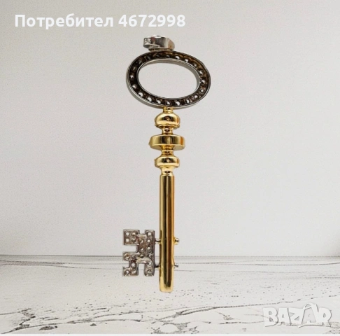 Златен ключ висулка медальон 14 к, снимка 6 - Колиета, медальони, синджири - 53266350