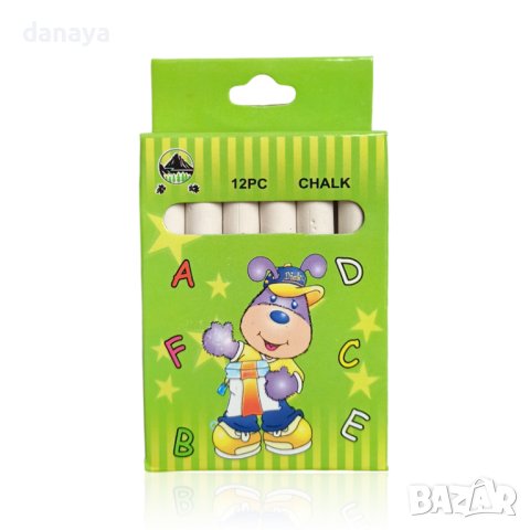 3725 Бели тебешири за рисуване и писане, 12 броя в кутия, снимка 2 - Рисуване и оцветяване - 40799776