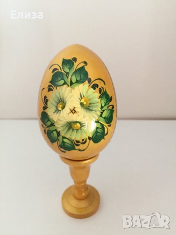 Великденско яйце, дървено №1 - златисто, снимка 18 - Декорация за дома - 38194686