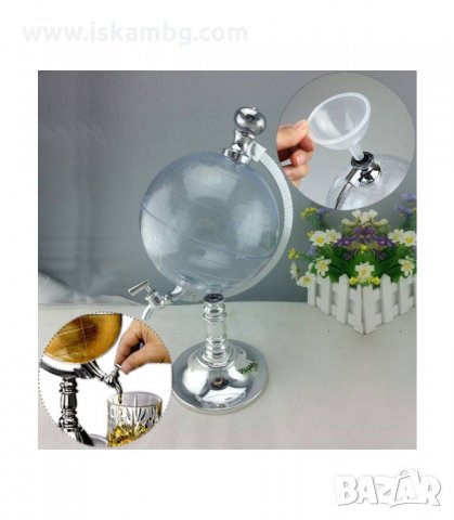 ДИСПЕНСЪР ЗА ВОДА И ВСЯКАКВИ НАПИТКИ ВЪВ ФОРМАТА НА ГЛОБУС ,1000 ML, ПРОЗРАЧЕН - код Globe, снимка 4 - Други - 34055888