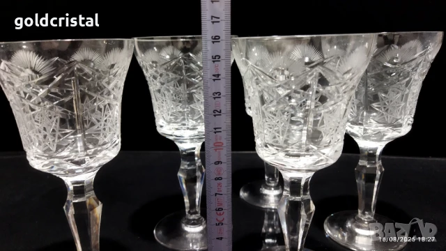 кристални чаши за вино , снимка 4 - Антикварни и старинни предмети - 51411090
