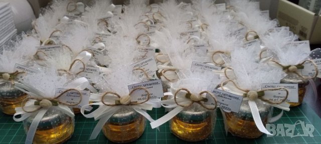 Бурканчета с мед -украсени за сватба, кръщене и погача подаръчета, снимка 8 - Други - 36407578