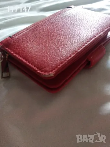 червено кожено портмоне, снимка 3 - Портфейли, портмонета - 47409424