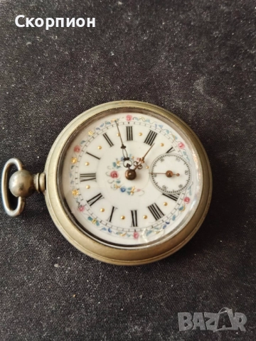 Швейцарски джобен часовник 1900г. с посребрени капаци - с ключе - ПЕРФЕКТЕН - ПРОМОЦИЯ, снимка 14 - Джобни - 48835833