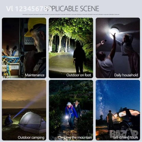 Мощен прожектор XHP90 тактически лед фенер P90 зареждане USB, снимка 3 - Оборудване и аксесоари за оръжия - 50693268