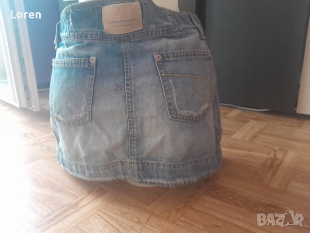 💙🌸Rossodisera🌸💙Италианска бутикова дънкова мини поличка уникат много интересен модел, снимка 8 - Поли - 42074983