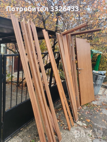 Интериорна дървена врата с 2 каси и лайстни , снимка 6 - Интериорни врати - 52376473