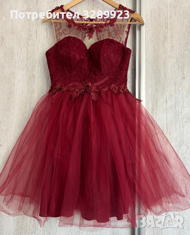 Къса рокля-бордо, снимка 2 - Рокли - 44922437