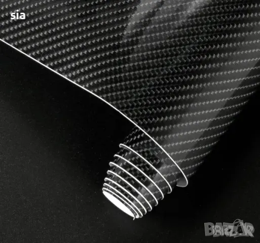  Автомобилно Карбоново фолио с 1.52м ширина черно с 5D ефект