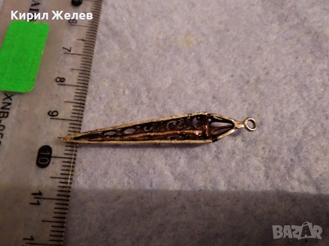 СТАРА АЖУРНА СРЕБЪРНА или ПОСРЕБРЕНА СТИЛНА АРТ ВИСУЛКА МЕДАЛЬОН 22257, снимка 6 - Антикварни и старинни предмети - 39330750