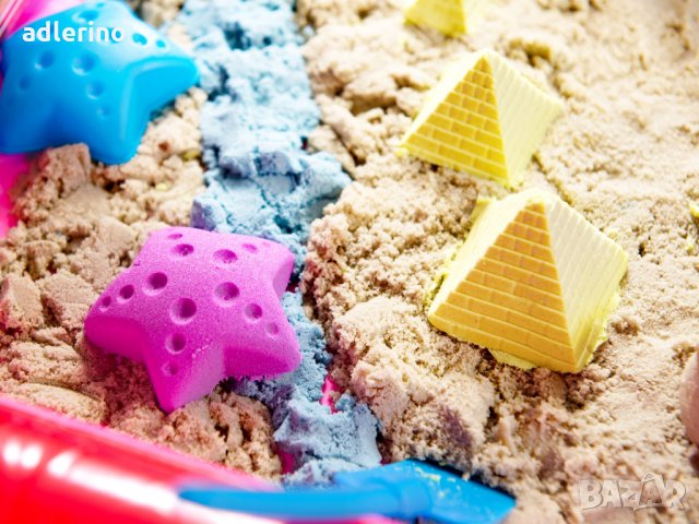 Кинетичен пясък в кутия от 2 кг, с 16 форми , снимка 14 - Пластелини, моделини и пясъци - 34390018