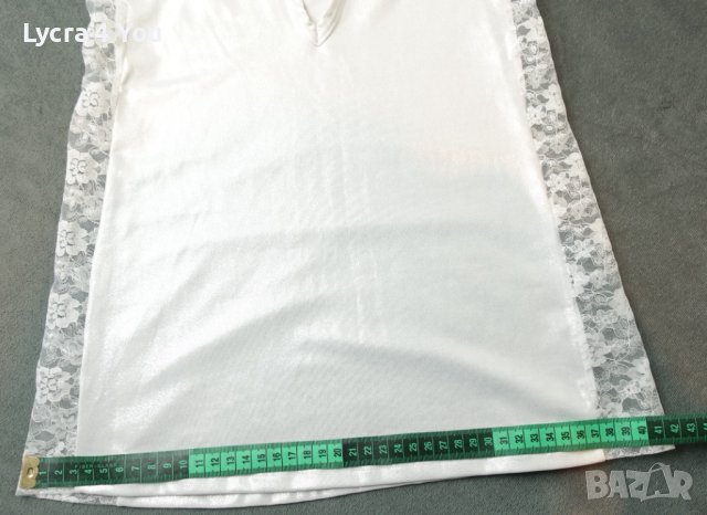 M/L размер (85C) луксозна ефирна бяла нощничка с брокатен блясък, снимка 8 - Бельо - 40582530