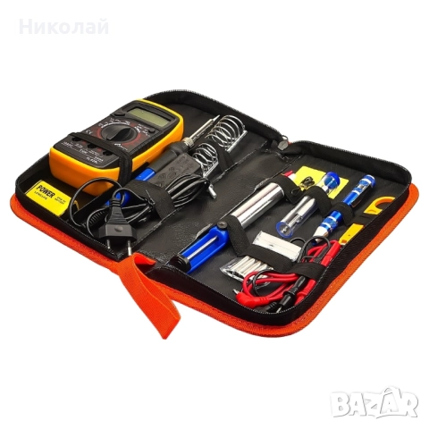 Комплект за запояване в кутия AIDA A-806+, поялник 60W, човки 900M-6 бр., мултиметър., снимка 2 - Друга електроника - 52245342