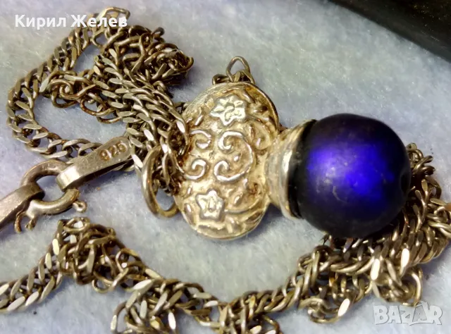 ПРЕКРАСЕН ОРНАМЕНТИРАН КРИСТАЛЕН СРЕБЪРЕН ПЕНДАНТ СРЕБРО 925 СРЕБЪРНА ВЕРИЖКА СРЕБРО 925 КОЛИЕ 30902, снимка 11 - Колиета, медальони, синджири - 49273894