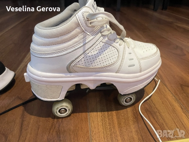 Уникални маратонки-кънки стелка 23,5, снимка 3 - Детски велосипеди, триколки и коли - 52613894