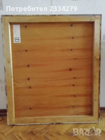 Стара рисувана картина-пано ,,ПРИРОДА", батик-енкаустика и поставена на дървен плот. , снимка 3 - Антикварни и старинни предмети - 50538805