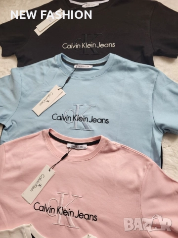 Разпродажба ✨ Дамски Памучни Тениски - лого Бродирано ✨ Calvin Klein , снимка 4 - Тениски - 51445247
