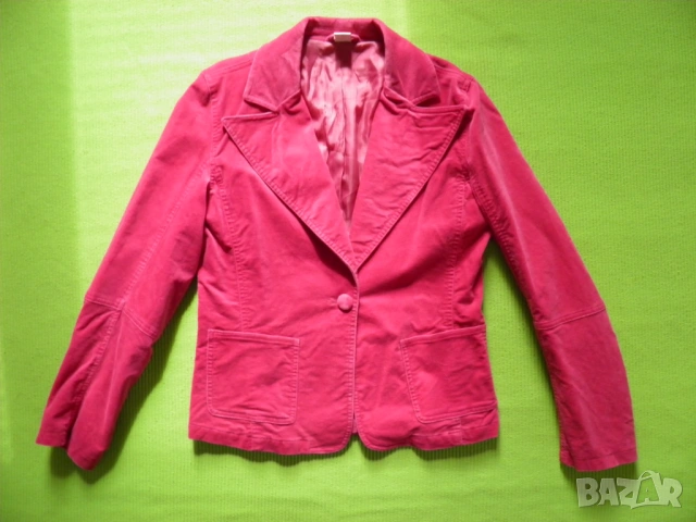 Цикламено дамско сако от гладко кадифе размер 36