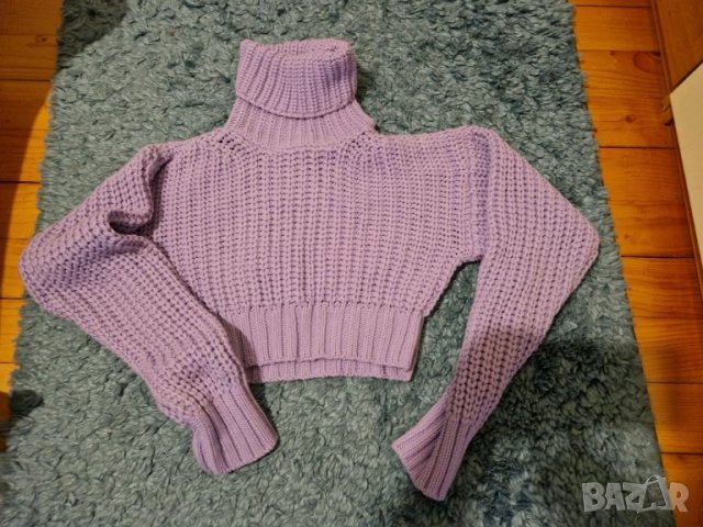 Лилав пуловер Паус, снимка 2 - Блузи с дълъг ръкав и пуловери - 39867021