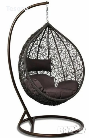 Градинска люлка от PVC ратан с метална конструкция, снимка 12 - Градински мебели, декорация  - 50210999