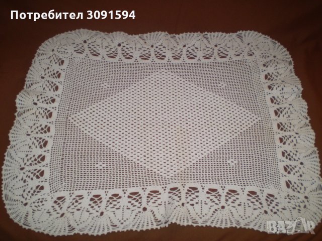 Ретро плетена на една кука покривка - тишлайфир, снимка 2 - Антикварни и старинни предмети - 35478817