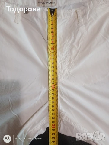 бял мъжки панталон Emporio Armani , снимка 10 - Панталони - 51368503