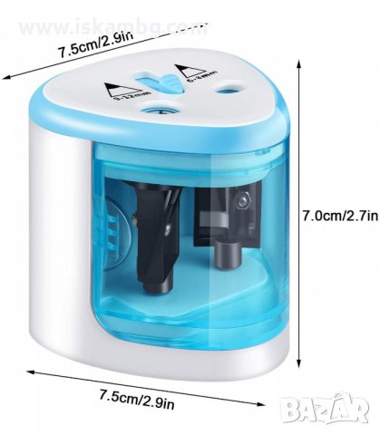 ЕЛЕКТРИЧЕСКА ОСТРИЛКА С ДВА ОТВОРА, ЗА МОЛИВИ 6 - 8 ММ. И 9 -12 ММ. - код  8004, снимка 6 - Ученически пособия, канцеларски материали - 33897906