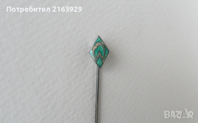 Стара футболна значка с емайл - Вердер Бремен, снимка 4 - Колекции - 54189360