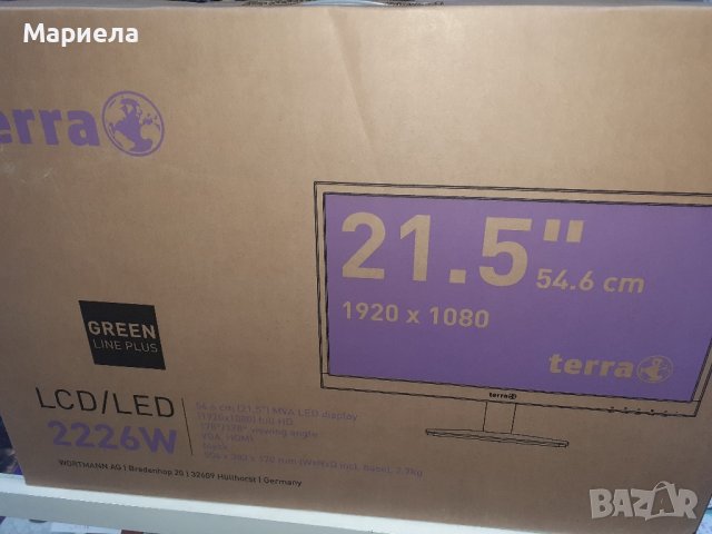 Продавам нов монитор WORTMANN AG TERRA 2226W PV , Монитор 21.5 инча, снимка 12 - Монитори - 42427344