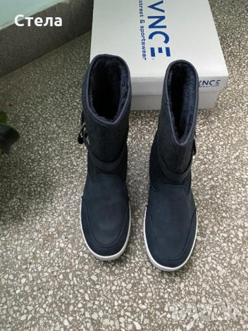 VENICE дамски / детски боти / ботуши, нови, с етикет и кутия, тъмно сини, с топла подплата, снимка 4 - Дамски боти - 35028667