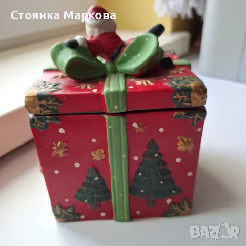 Коледна керамична кутия за подаръци, снимка 5 - Коледни подаръци - 55891386