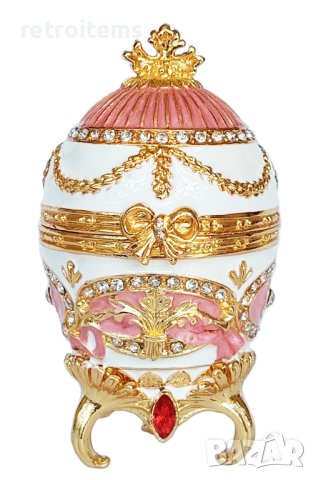 Фаберже стил, кутийки-яйца за бижута в луксозна подаръчна кутия., снимка 1 - Декорация за дома - 42538945