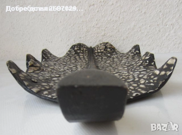 дървен съд и стар сервиз  с 7 чаши и кръгъл поднос, листо, копанка, снимка 11 - Други - 30304769