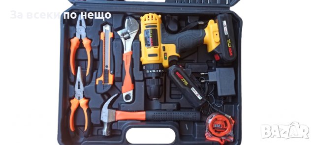 Ударен винтоверт Werstil 36V + инструменти 111 части с 2 батерии в куфар, снимка 3 - Винтоверти - 37685214