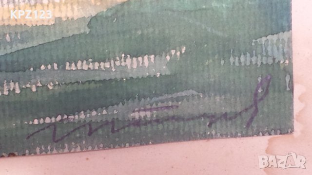 СТАРА КАРТИНА 20-те год. ПЕЙЗАЖ (акварел) / ПОДПИСАНА, снимка 4 - Картини - 29092263