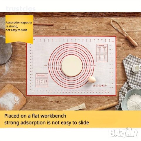 Силиконова подложка за месене и точене на брашно 60/40, снимка 2 - Аксесоари за кухня - 44501090