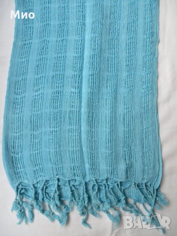 Свежо син шал 170х60 см, снимка 2 - Шалове - 30213073