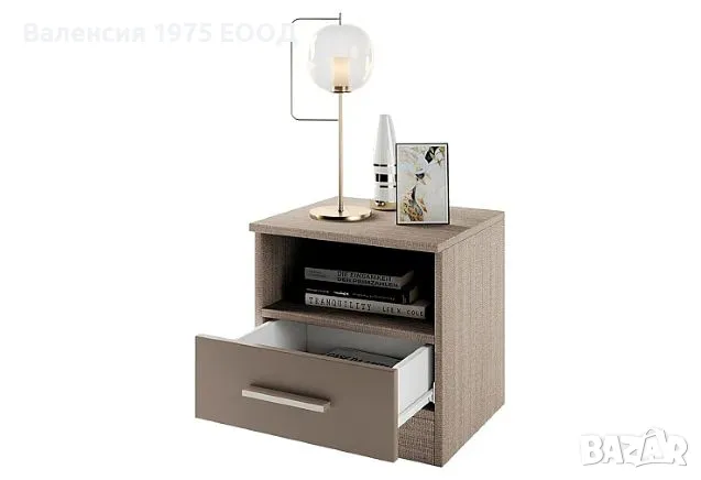 Нощно шкафче Сити 3007 дъб артисан или комбинация мока/ лате, снимка 14 - Шкафове - 47360690