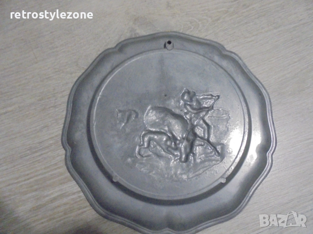 № 8281 Стара метална чиния / пано   , снимка 4 - Други ценни предмети - 51861417