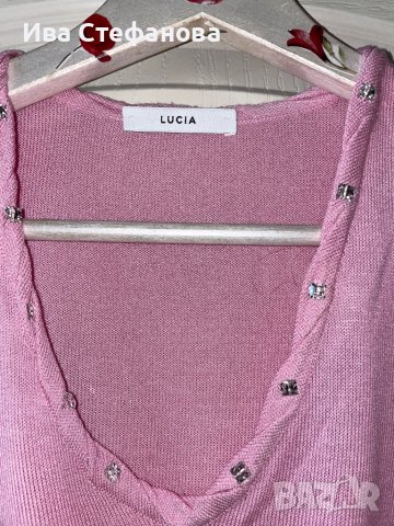 Бонбонено розова блуза с блестящи камъчета Swarovski , снимка 5 - Блузи с дълъг ръкав и пуловери - 35522330