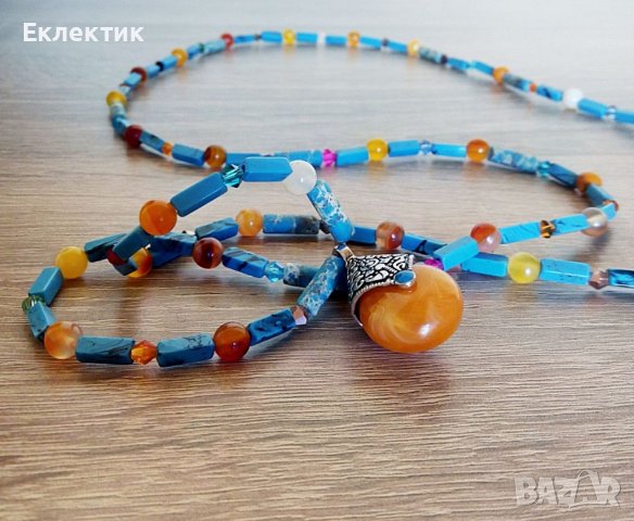 Колие от тюркоаз, снимка 5 - Колиета, медальони, синджири - 37893044