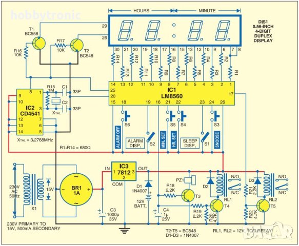 LM8560 LED Clock IC, интегрална схема за LED часовник , снимка 3 - Друга електроника - 40524150