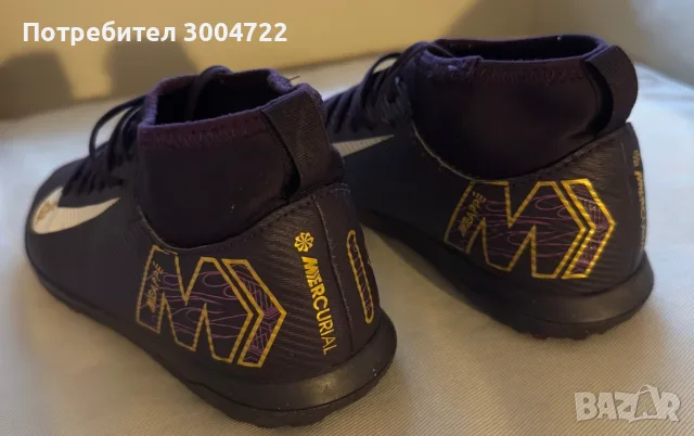 Футболни обувки, Nike Jr Superfly 10 Club Km Kylian Mbappe TF, Синтетични, Лилави, 38, снимка 13 - Футбол - 56060473