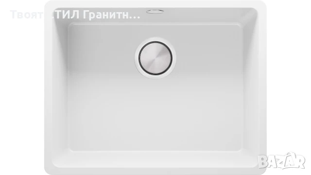 Бяла кухненска мивка за вграждане под плот Венеция 60 560x440 мм, снимка 5 - Мивки - 50846729