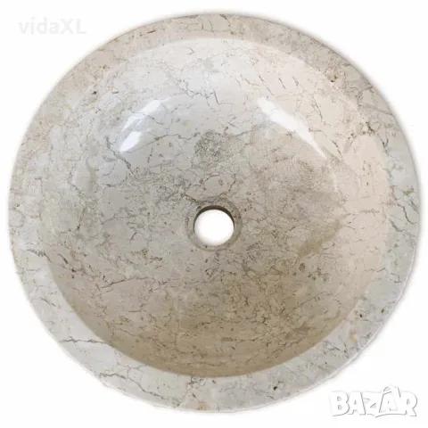 vidaXL Мивка, мрамор, 40 см, кремава, снимка 2 - Мивки - 56146427