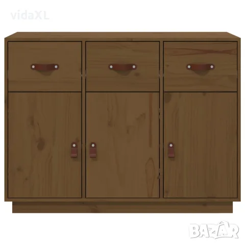 vidaXL Сайдборд, меденокафяв, 100x40x75 см, бор масив, снимка 6 - Бюфети - 56147928