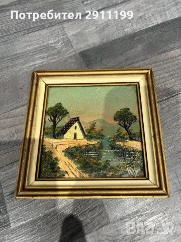 Малка маслена картина, комплект от три, снимка 4 - Картини - 52814096