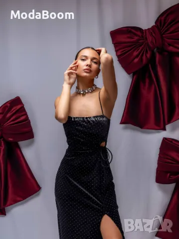 Дълга черна дамска рокля , снимка 6 - Рокли - 48267676